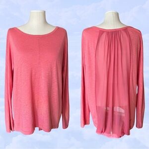CLU Heather Pink Tunic with Sheer Panel